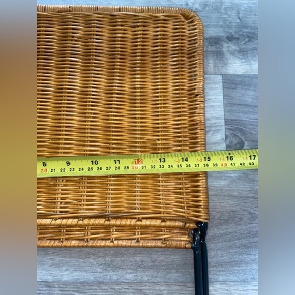 3/75$ Vintage foldable Wicker black metal fire place log holder magazine holder - Picture 13 of 16